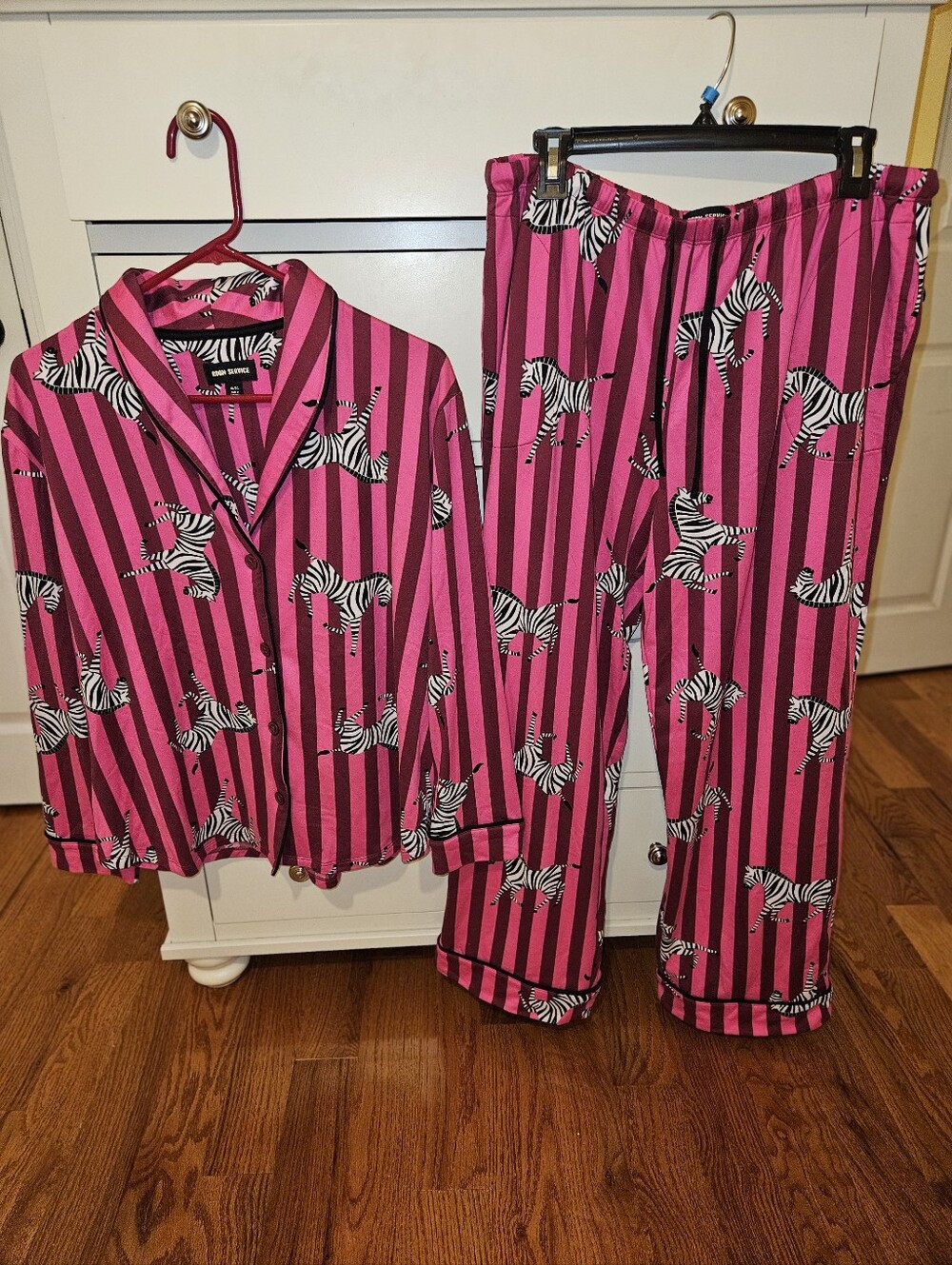 Pink Zebra Stripe Pajama Set